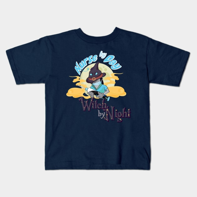 Nurse By Day Witch By Night Kids T-Shirt by MisconceivedFantasy